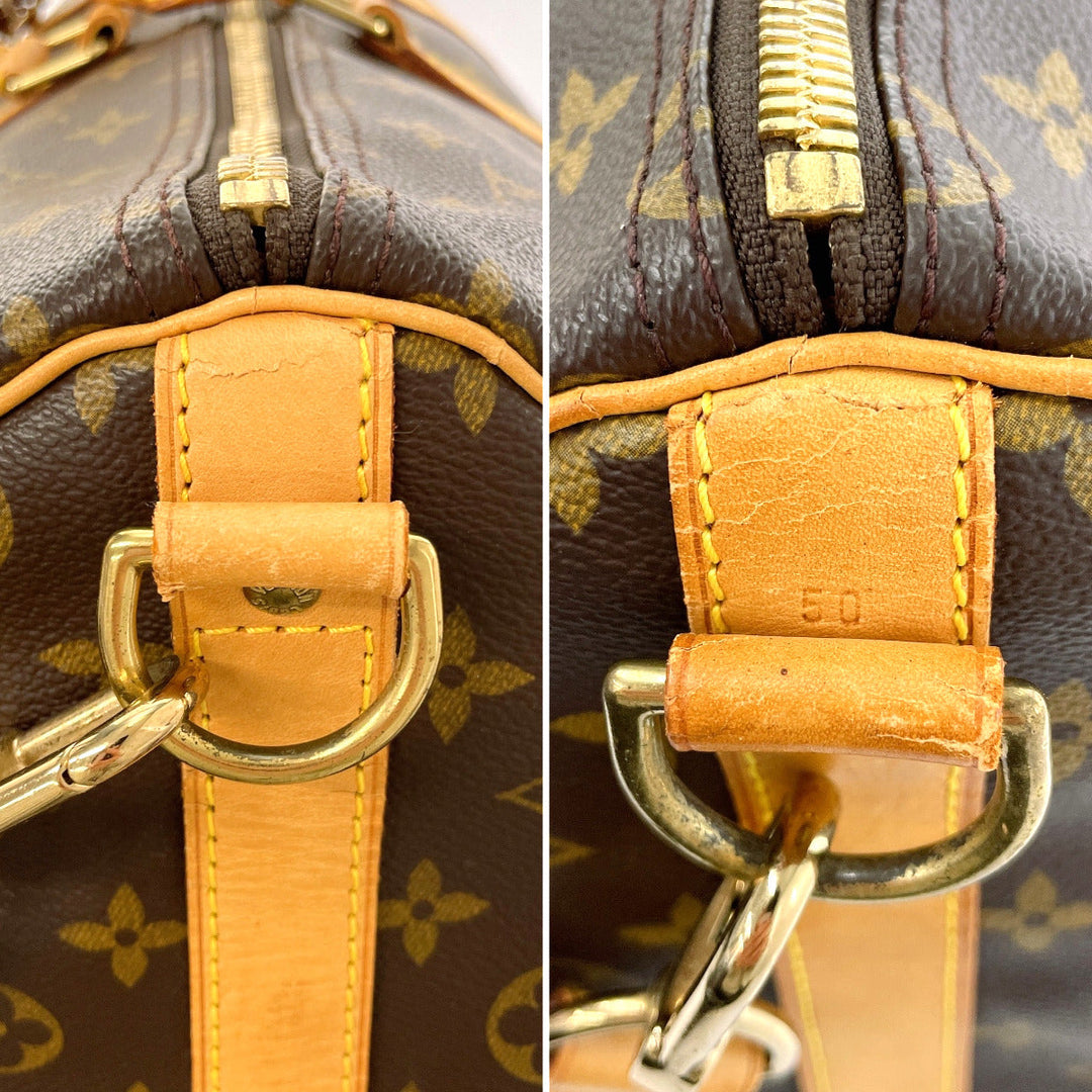 LOUIS VUITTON Boston Duffel bag M41416 Monogram canvas, tanned leather Brown Keepall  bandouliere 50