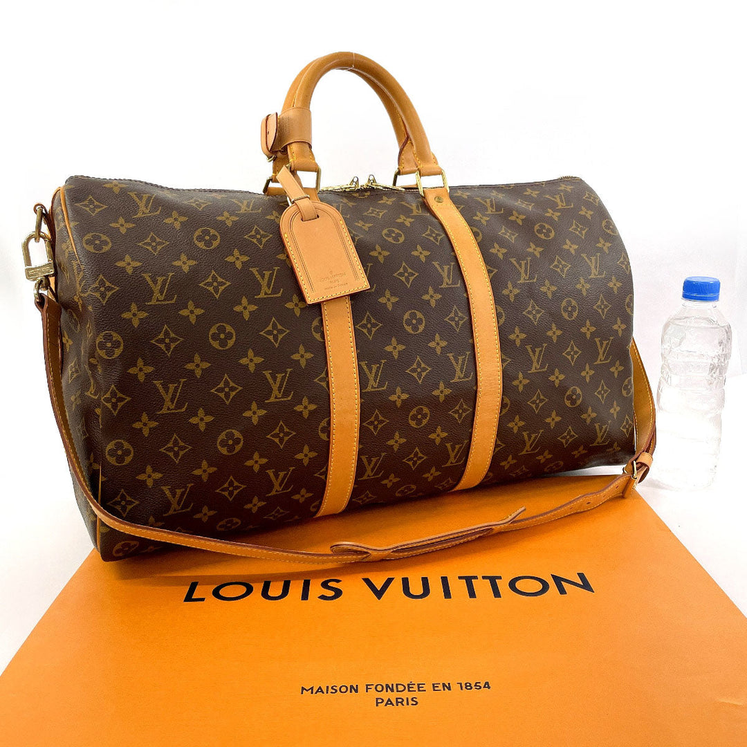 LOUIS VUITTON Boston Duffel bag M41416 Monogram canvas, tanned leather Brown Keepall  bandouliere 50