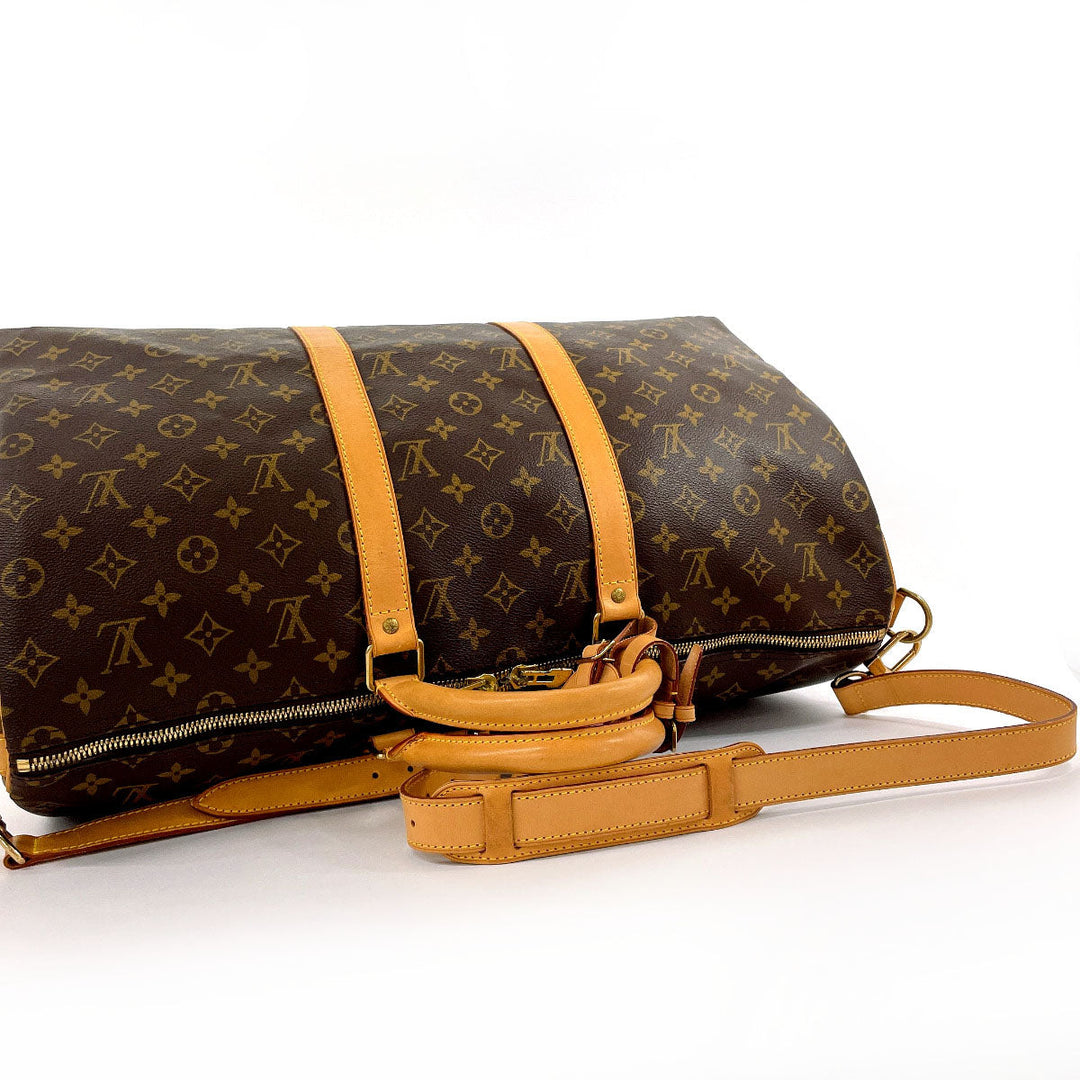LOUIS VUITTON Boston Duffel bag M41416 Monogram canvas, tanned leather Brown Keepall  bandouliere 50