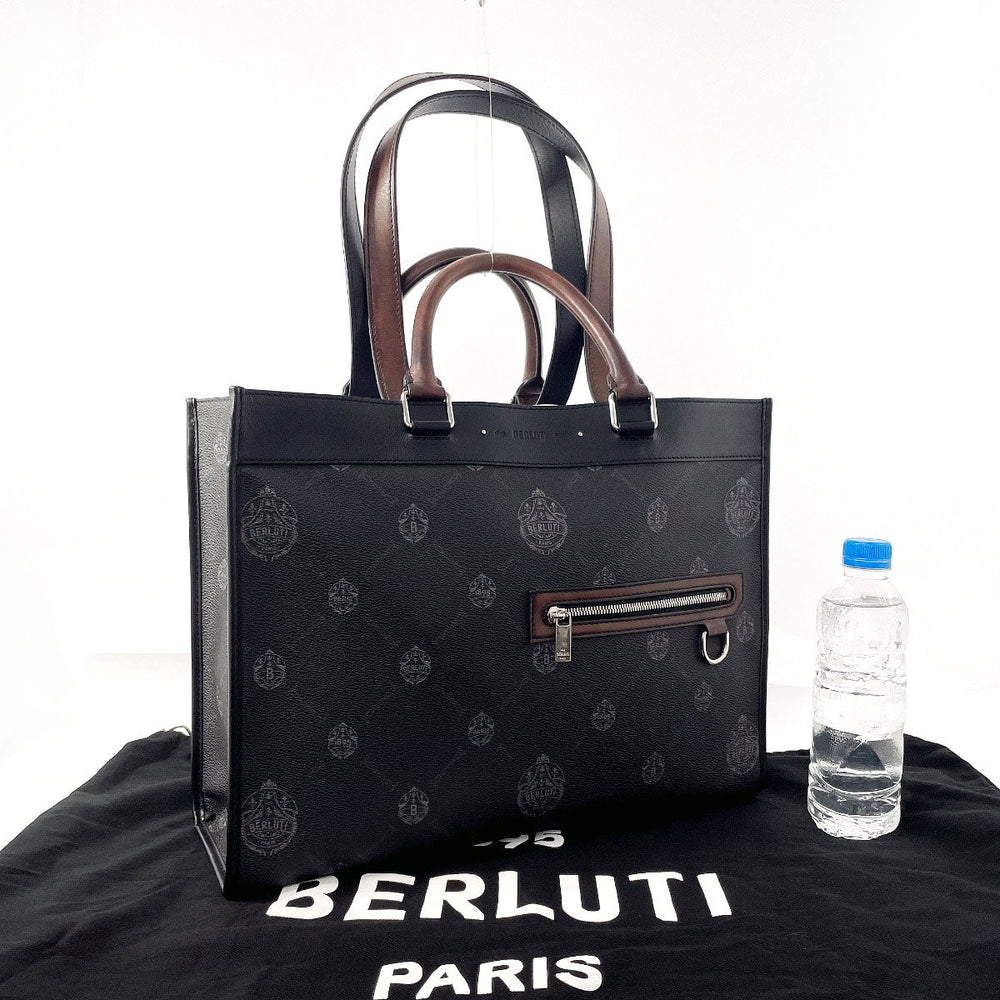 Berluti Tote Bag PVC, Leather black 2WAY Ulysse Small