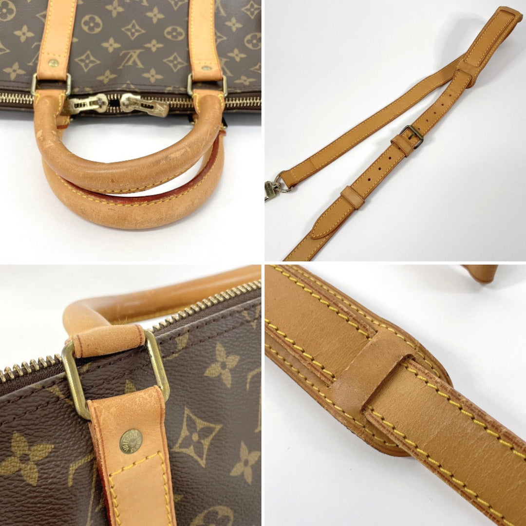 LOUIS VUITTON Boston Duffel bag M41414 Monogram canvas, tanned leather Brown Keepall  bandouliere 55