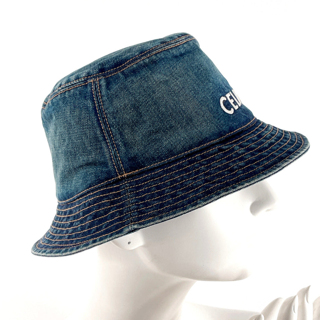 CELINE hat C454031 cotton blue Union Wash Denim Bucket hat S