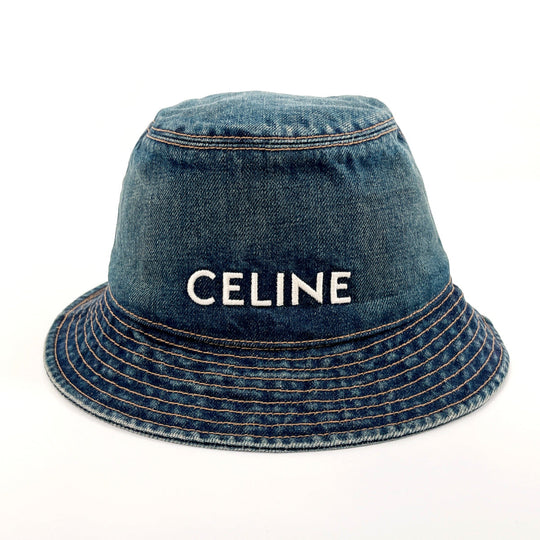 CELINE hat C454031 cotton blue Union Wash Denim Bucket hat S