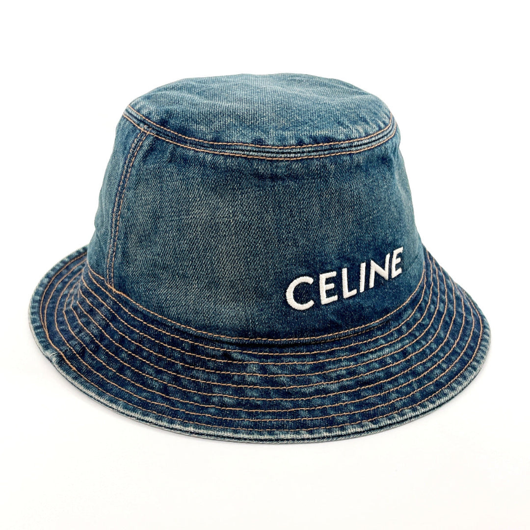 CELINE hat C454031 cotton blue Union Wash Denim Bucket hat S
