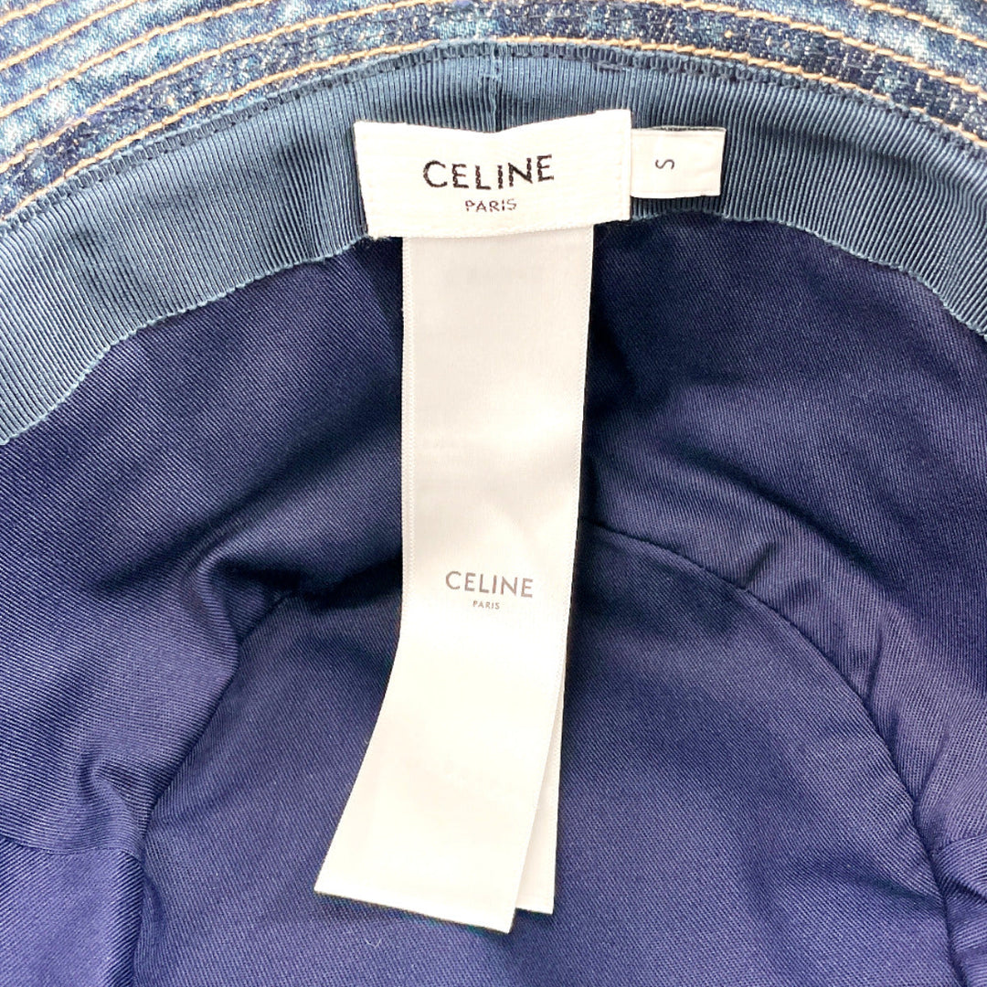 CELINE hat C454031 cotton blue Union Wash Denim Bucket hat S