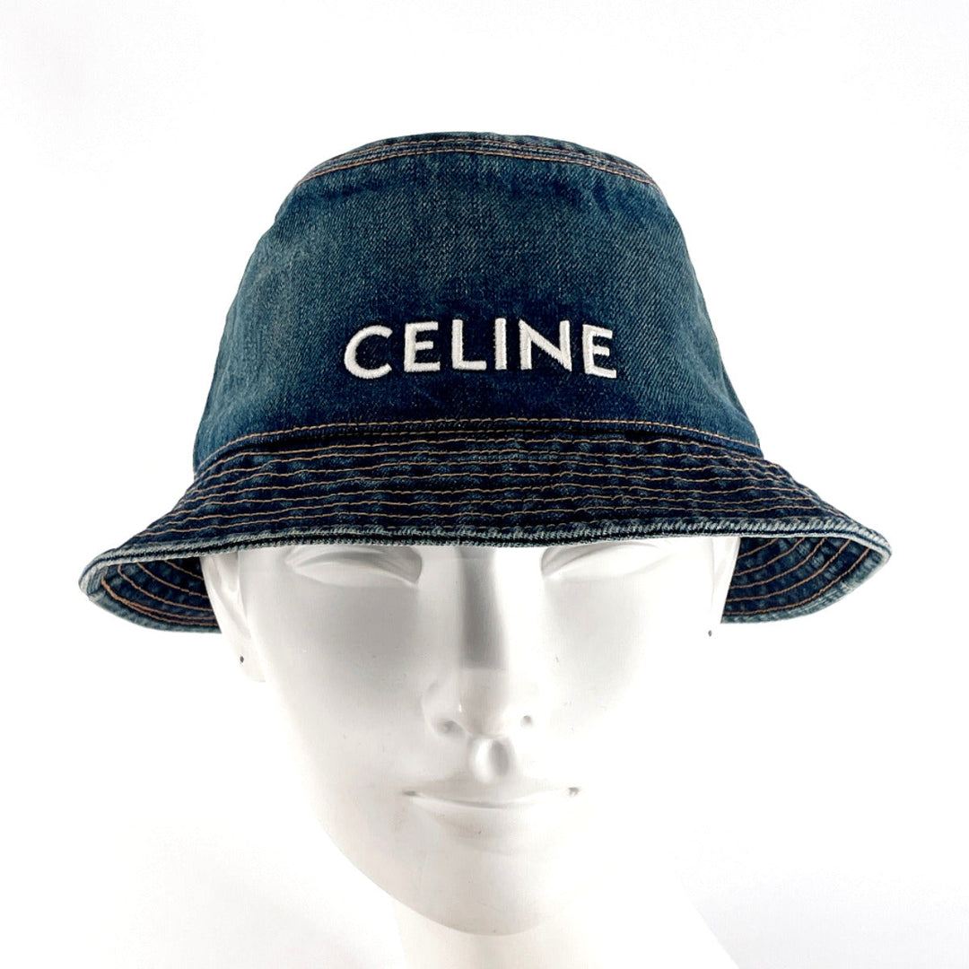 CELINE hat C454031 cotton blue Union Wash Denim Bucket hat S