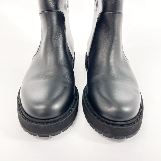 FENDI boots 8U8036 leather black 21AW EMBOSSED FF MOTIF Long boots Zucca 37