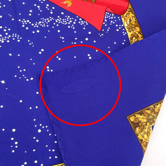 HERMES scarf silk blue Souvenirs de Paris Memories of Paris Carre 90