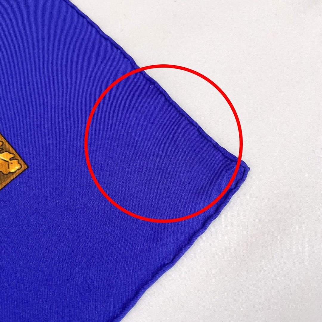 HERMES scarf silk blue Souvenirs de Paris Memories of Paris Carre 90