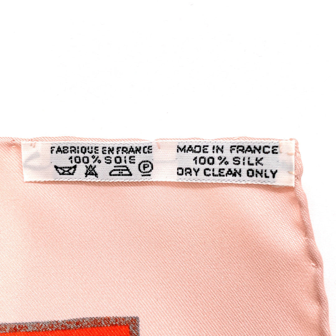 HERMES scarf Silk, 100% silk pink RETOUR A LA TERRE return home Carre 90 Women Used Authentic