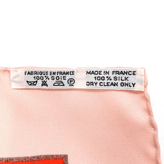 HERMES scarf Silk, 100% silk pink RETOUR A LA TERRE return home Carre 90 Women Used Authentic