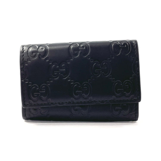 GUCCI Key case Key holder  138093 Sima leather black six hooks mens Used Authentic