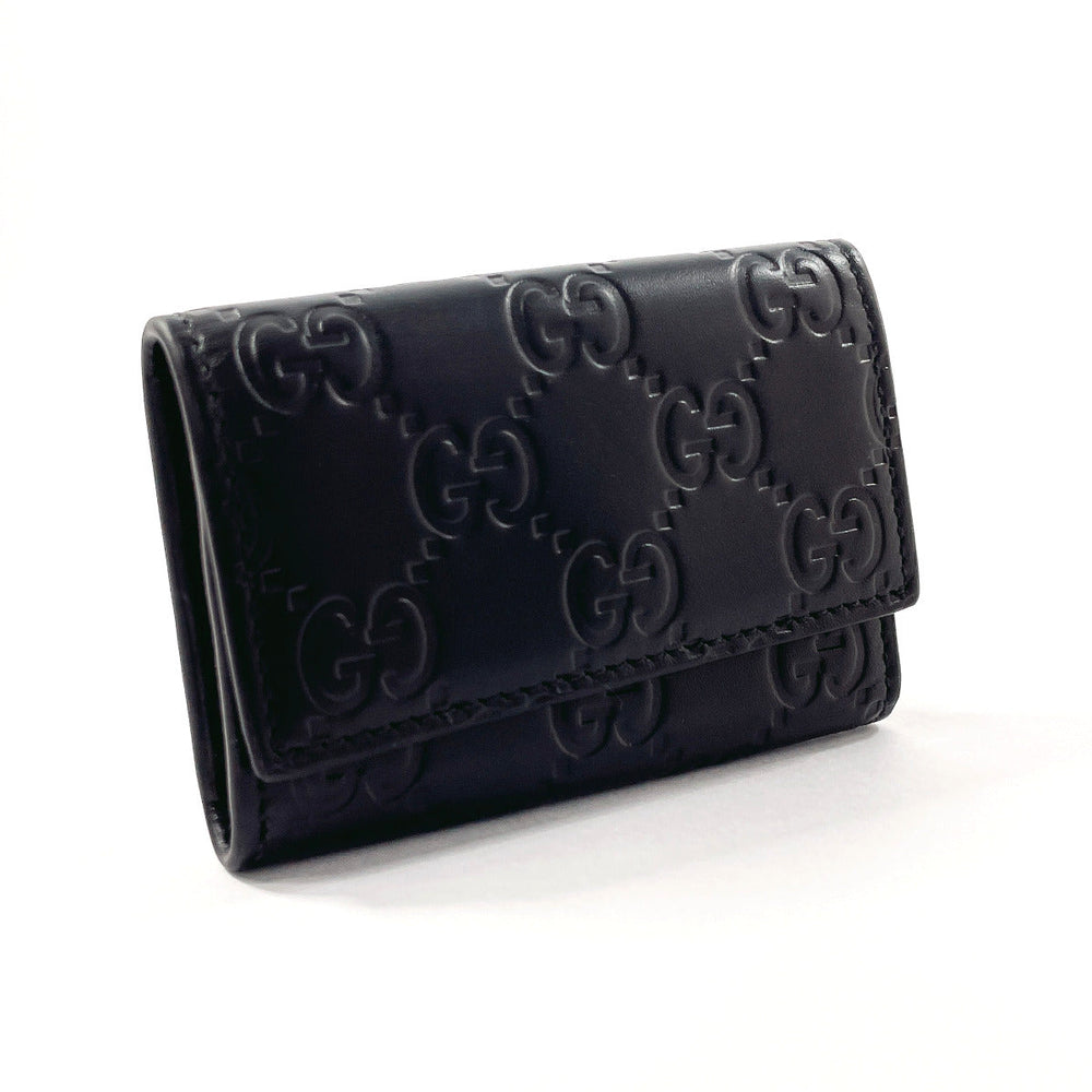 GUCCI Key case Key holder  138093 Sima leather black six hooks mens Used Authentic