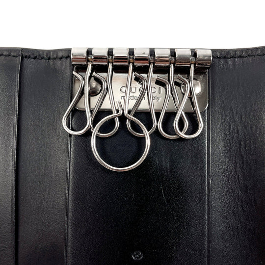GUCCI Key case Key holder  138093 Sima leather black six hooks mens Used Authentic
