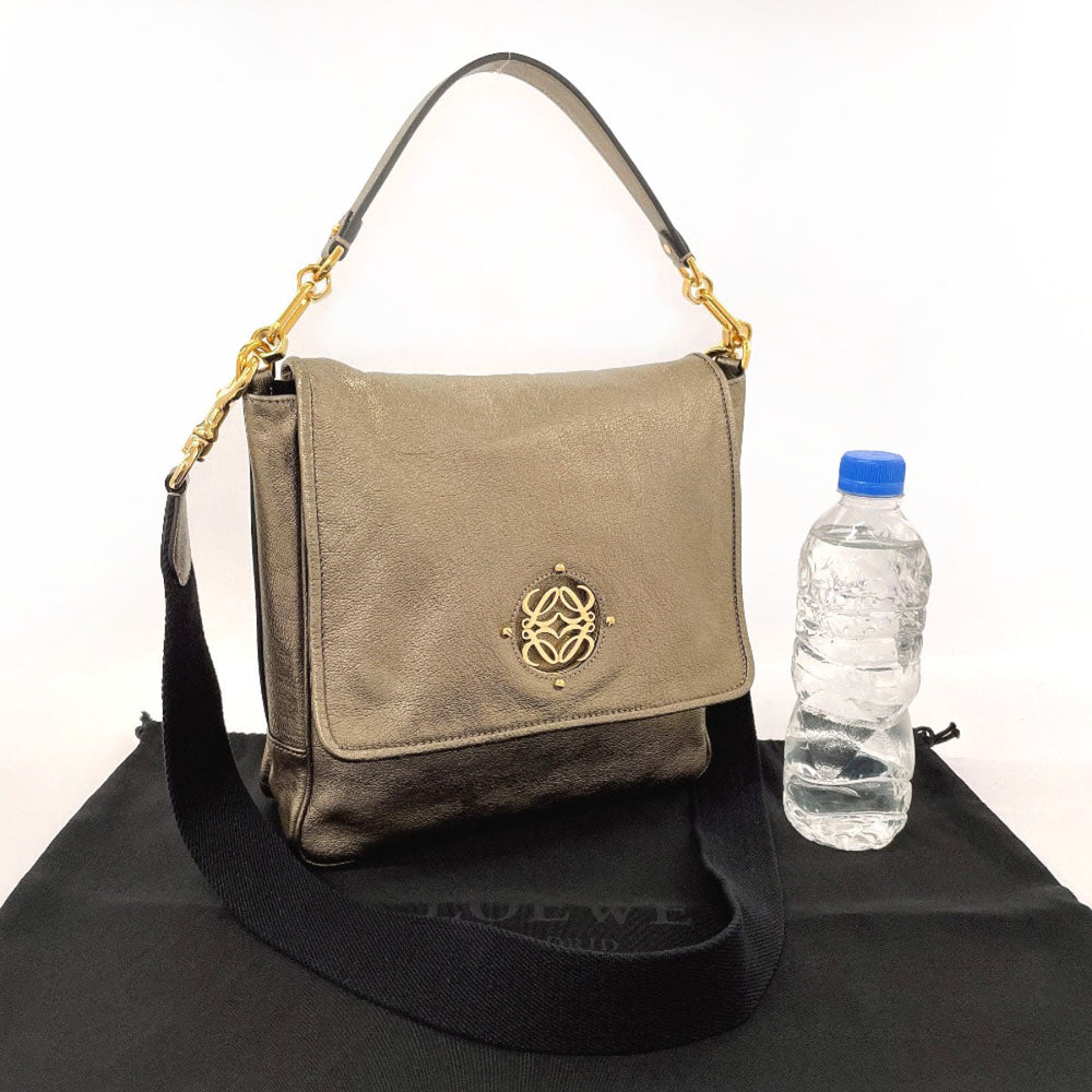 LOEWE Shoulder Bag leather gold 2WAY Maia Anagram