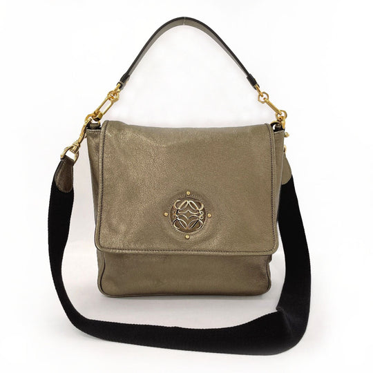 LOEWE Shoulder Bag leather gold 2WAY Maia Anagram