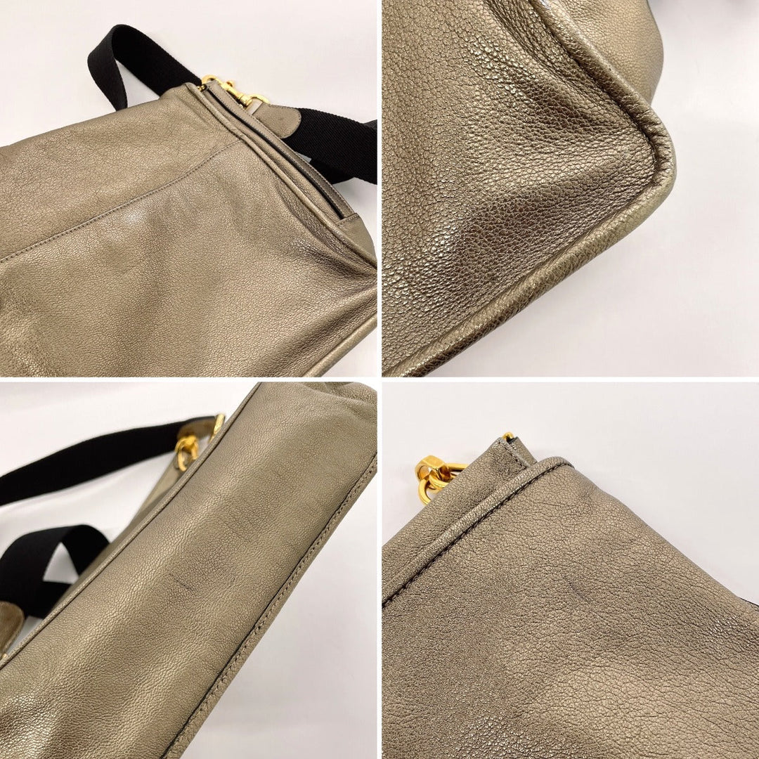 LOEWE Shoulder Bag leather gold 2WAY Maia Anagram