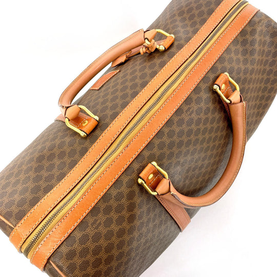 CELINE Boston Duffel bag PVC, Leather Brown Macadam