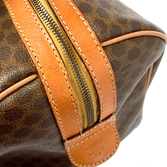 CELINE Boston Duffel bag PVC, Leather Brown Macadam