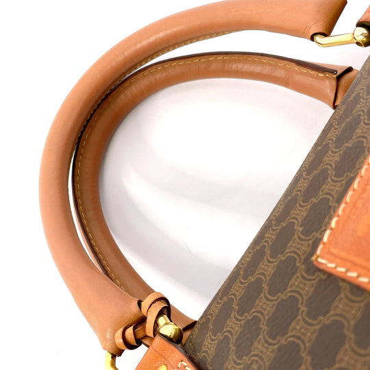 CELINE Boston Duffel bag PVC, Leather Brown Macadam