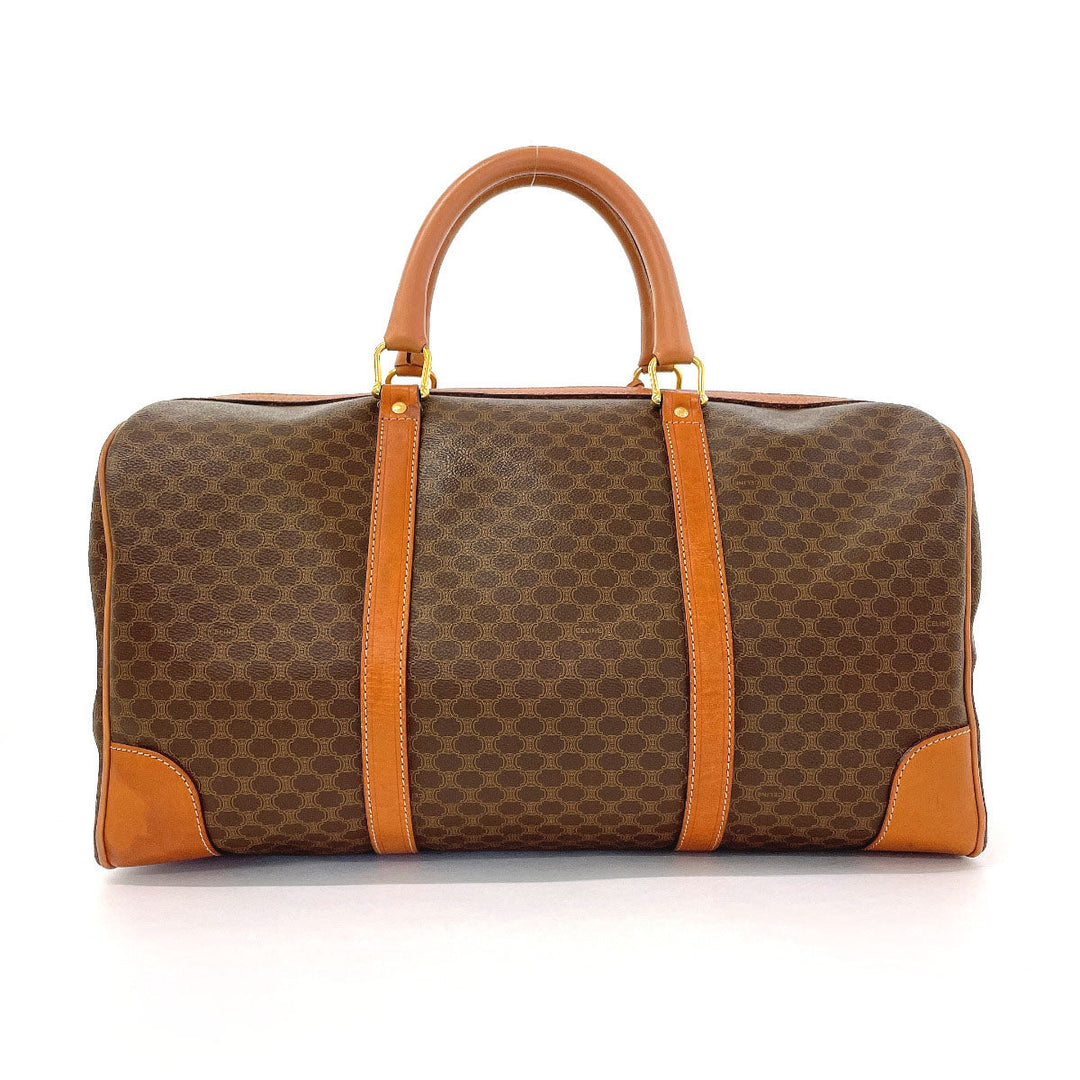 CELINE Boston Duffel bag PVC, Leather Brown Macadam