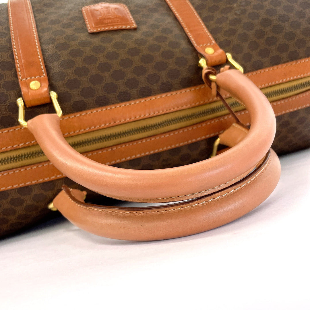 CELINE Boston Duffel bag PVC, Leather Brown Macadam