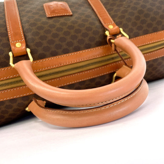 CELINE Boston Duffel bag PVC, Leather Brown Macadam