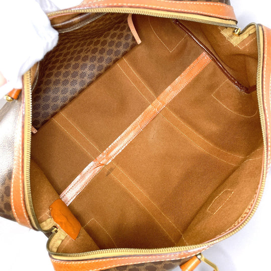 CELINE Boston Duffel bag PVC, Leather Brown Macadam
