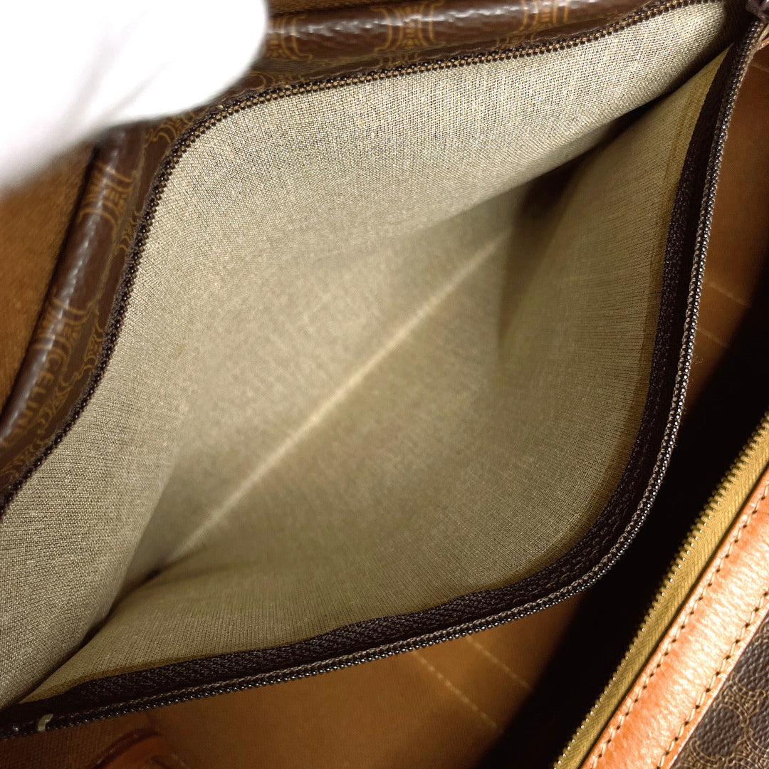 CELINE Boston Duffel bag PVC, Leather Brown Macadam
