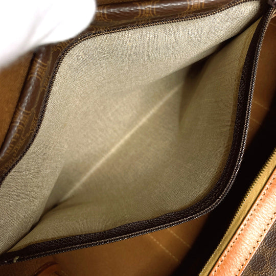 CELINE Boston Duffel bag PVC, Leather Brown Macadam