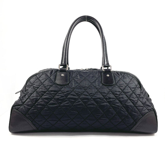 CHANEL Boston Duffel bag Nylon, Leather black Paris New York Line Women Used Authentic