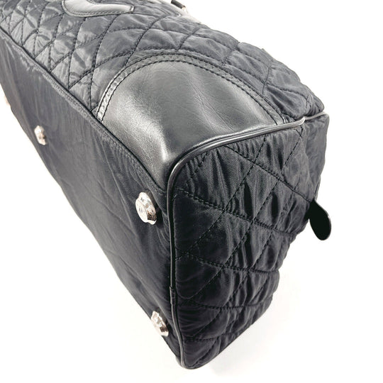 CHANEL Boston Duffel bag Nylon, Leather black Paris New York Line Women Used Authentic