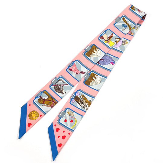 HERMES scarf 063875S 100% silk pink HERMES STORY
