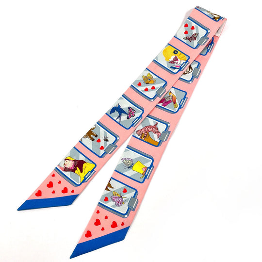 HERMES scarf 063875S 100% silk pink HERMES STORY