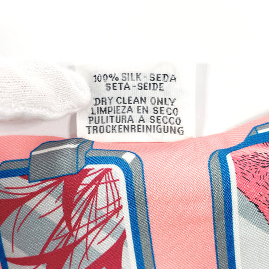 HERMES scarf 063875S 100% silk pink HERMES STORY