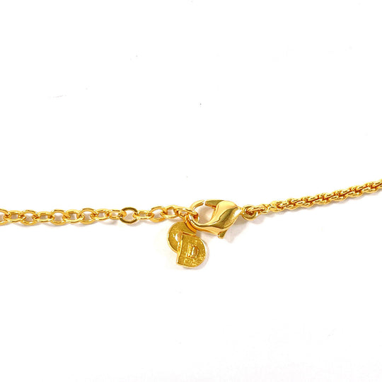 Christian Dior Necklace Metal, Rhinestone gold Emblem logo