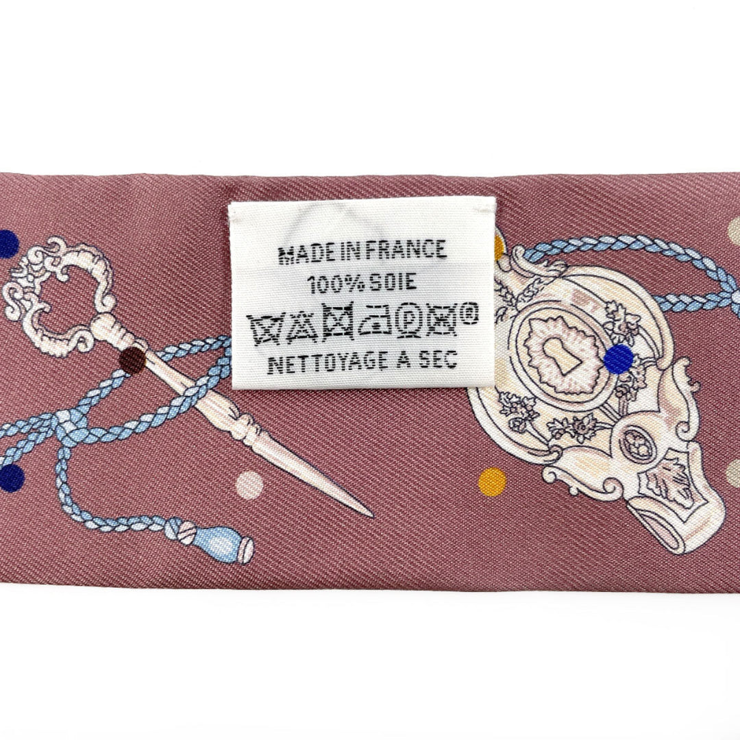 HERMES scarf 063871S 100% silk purple LES CLES A POIS
