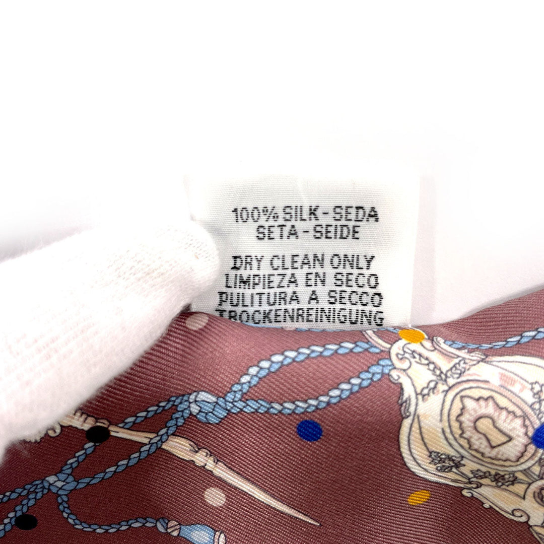 HERMES scarf 063871S 100% silk purple LES CLES A POIS