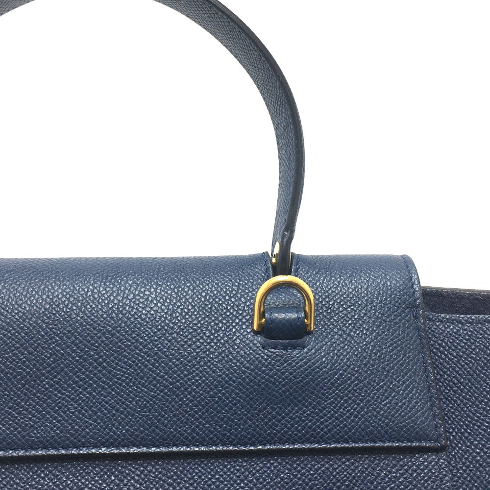 CELINE Handbag 176103ZVA.07DS Calfskin Navy flap Belt bag mini Women Used Authentic