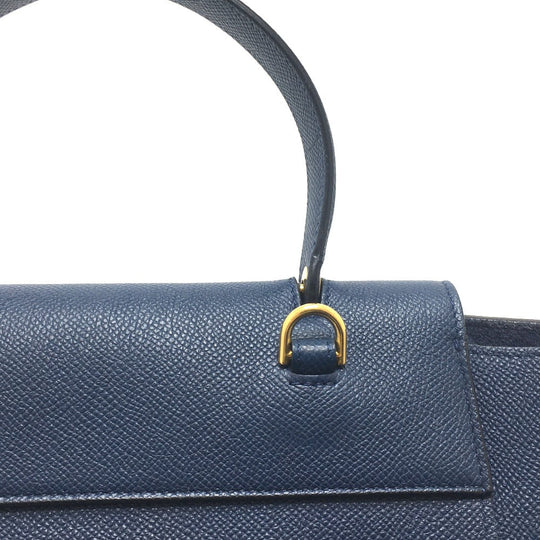 CELINE Handbag 176103ZVA.07DS Calfskin Navy flap Belt bag mini Women Used Authentic