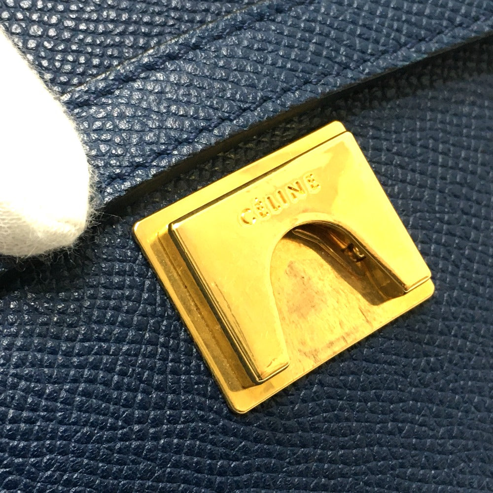 CELINE Handbag 176103ZVA.07DS Calfskin Navy flap Belt bag mini Women Used Authentic