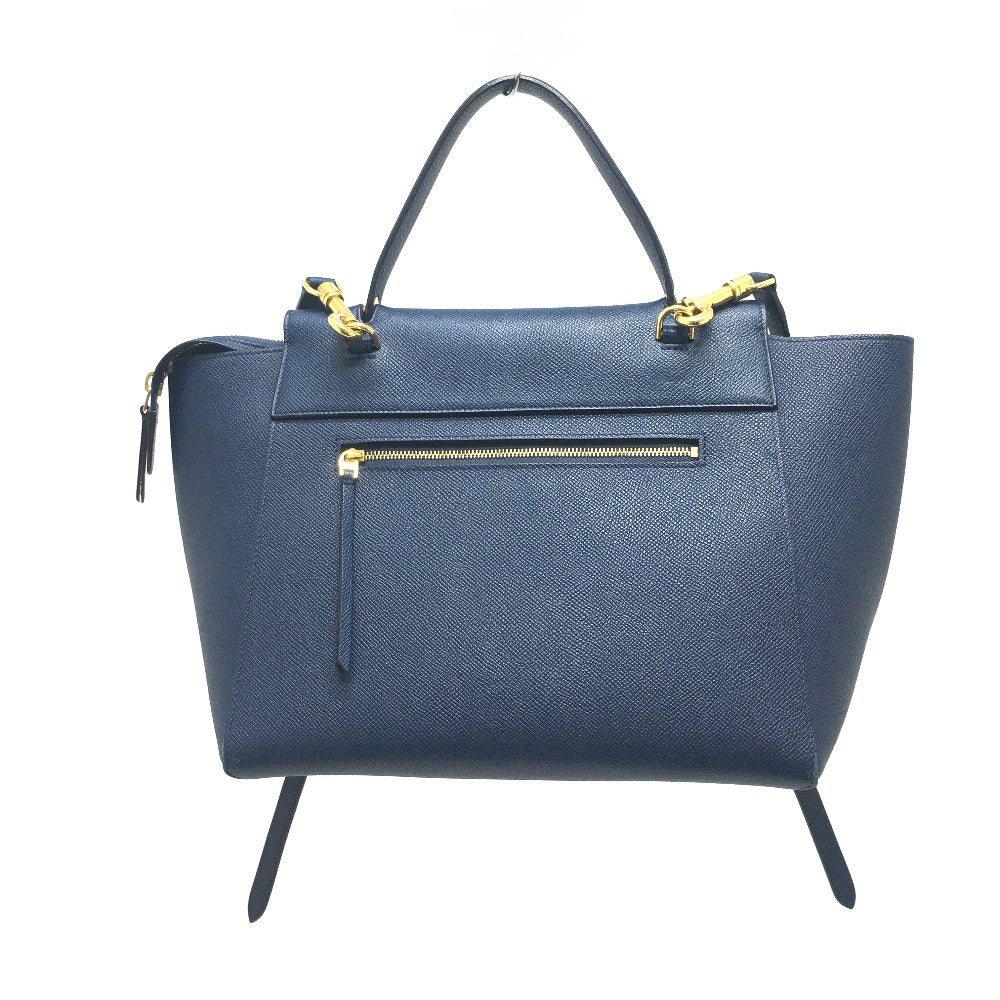 CELINE Handbag 176103ZVA.07DS Calfskin Navy flap Belt bag mini Women Used Authentic