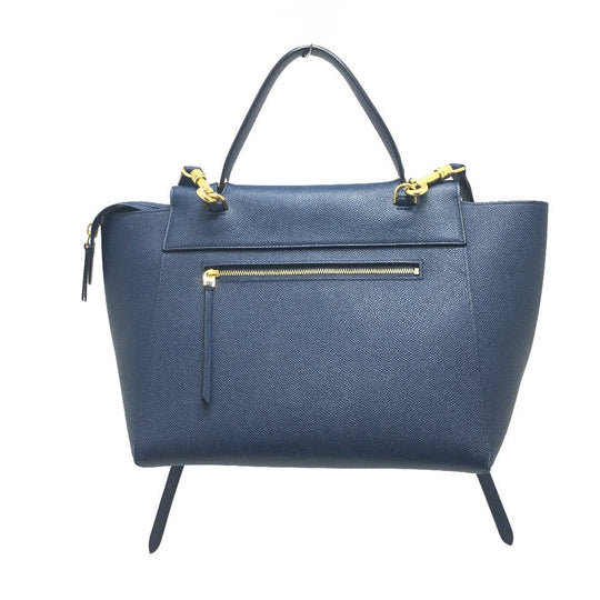 CELINE Handbag 176103ZVA.07DS Calfskin Navy flap Belt bag mini Women Used Authentic