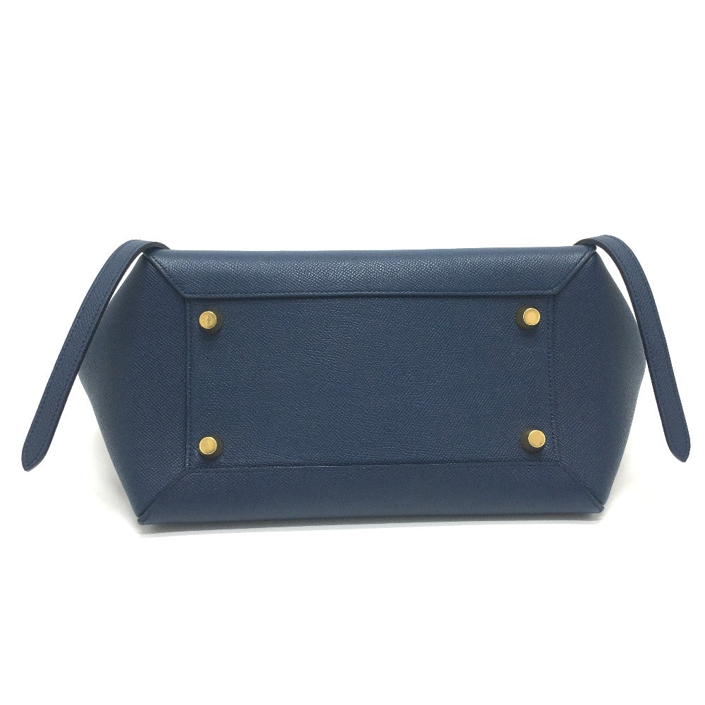 CELINE Handbag 176103ZVA.07DS Calfskin Navy flap Belt bag mini Women Used Authentic
