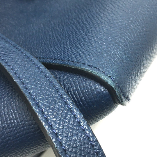 CELINE Handbag 176103ZVA.07DS Calfskin Navy flap Belt bag mini Women Used Authentic