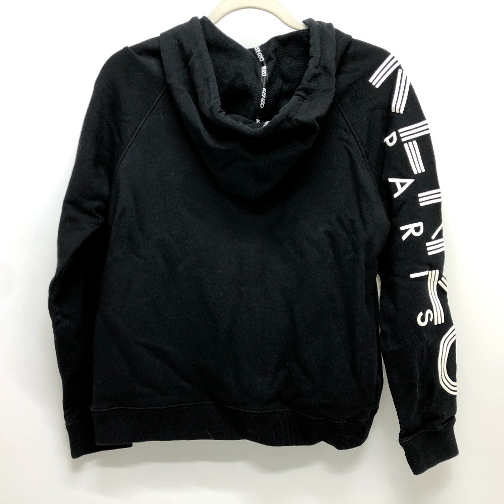KENZO Hoodie cotton black Kenzo Sports Logo Sweat Blouson Logo print unisex(Unisex) ‚r Used Authentic