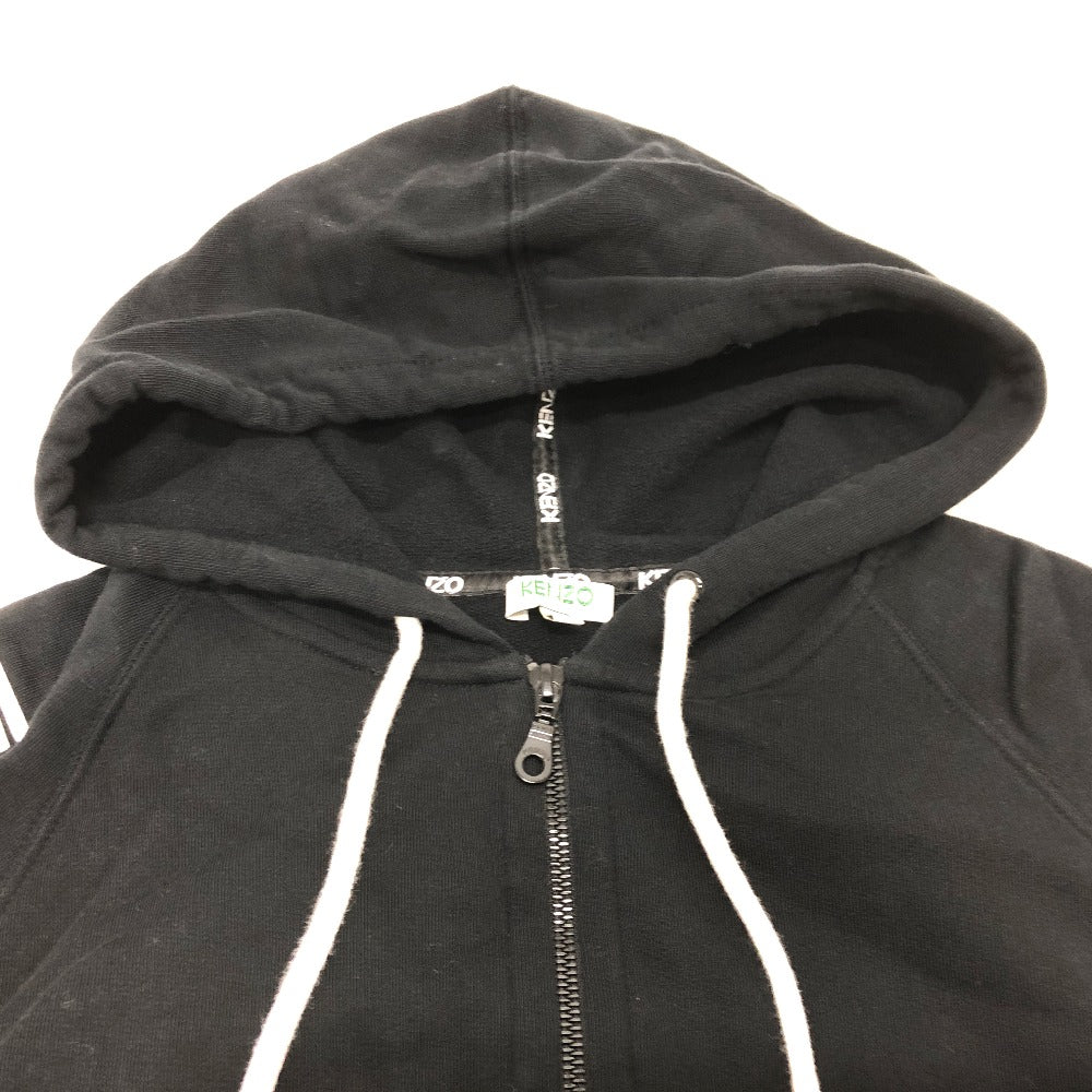 KENZO Hoodie cotton black Kenzo Sports Logo Sweat Blouson Logo print unisex(Unisex) ‚r Used Authentic