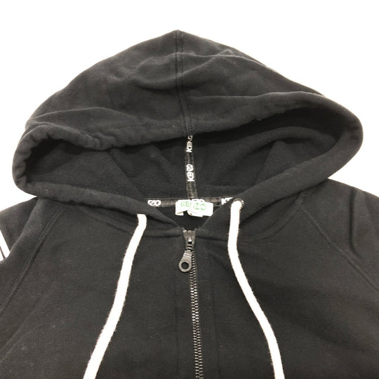 KENZO Hoodie cotton black Kenzo Sports Logo Sweat Blouson Logo print unisex(Unisex) ‚r Used Authentic
