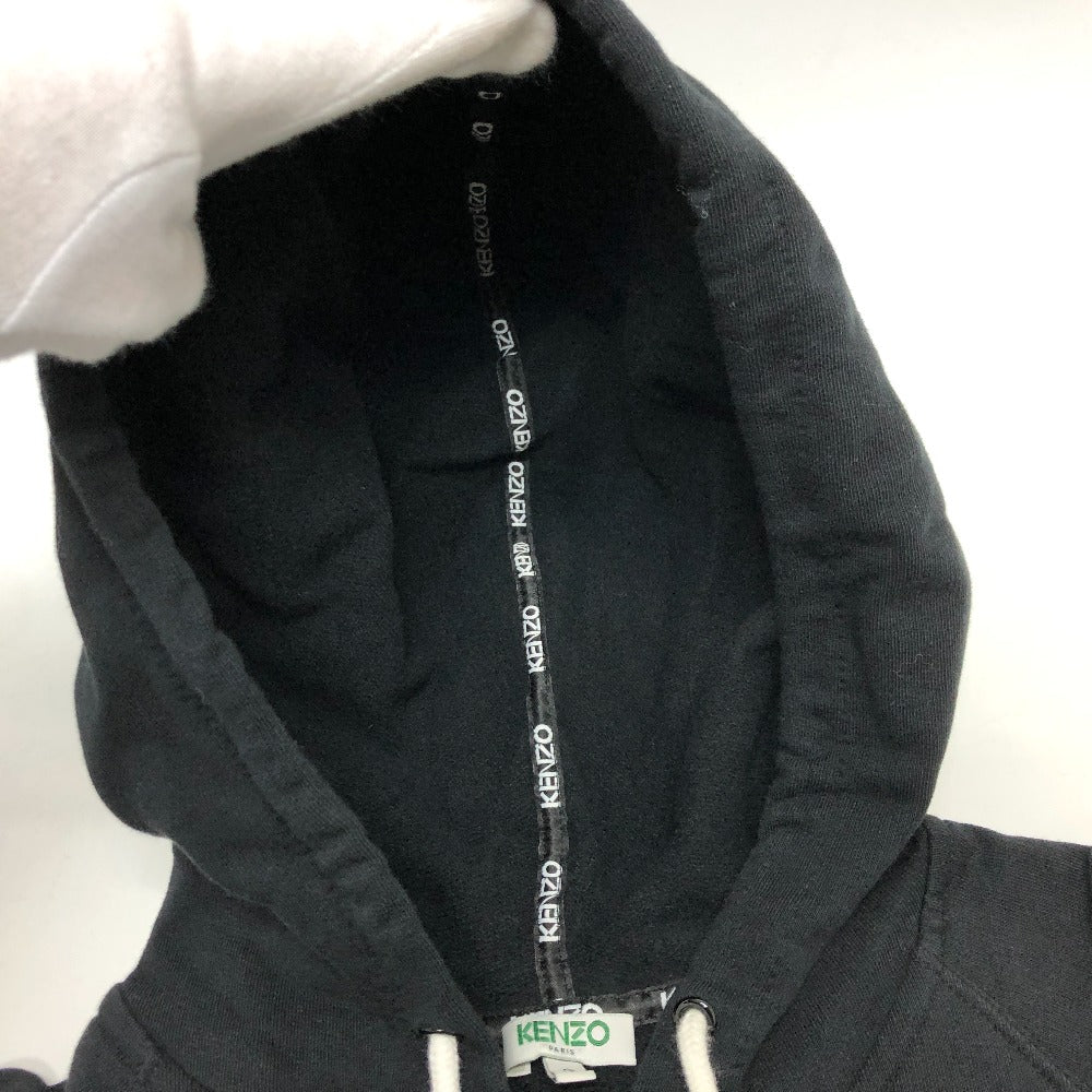 KENZO Hoodie cotton black Kenzo Sports Logo Sweat Blouson Logo print unisex(Unisex) ‚r Used Authentic