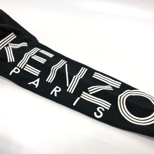 KENZO Hoodie cotton black Kenzo Sports Logo Sweat Blouson Logo print unisex(Unisex) ‚r Used Authentic